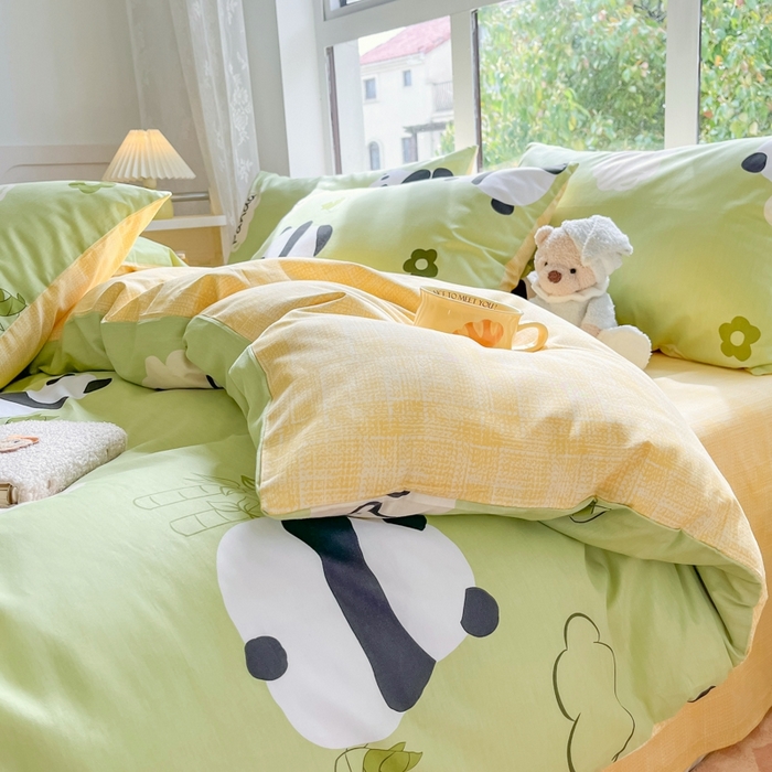 91家纺网 家纺一手货源 找家纺 世爵 2024新款12868全棉印花单品被套 熊猫