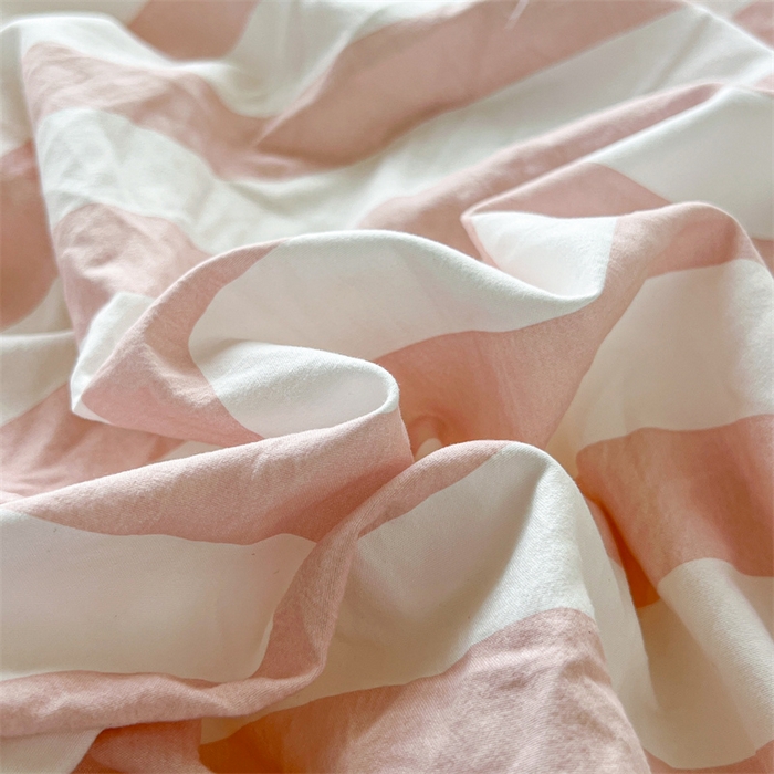 91家纺网 家纺一手货源 找家纺 多品 2024新款水洗棉皱皱纱学生宿舍单床单 蜜桃粉