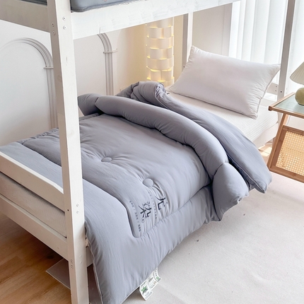 91家纺网 家纺一手货源 找家纺 羽涵家纺 2024新款10A抗菌10A抗菌水洗磨毛学生大豆被夏被春秋被冬被芯被子 无染 灰色