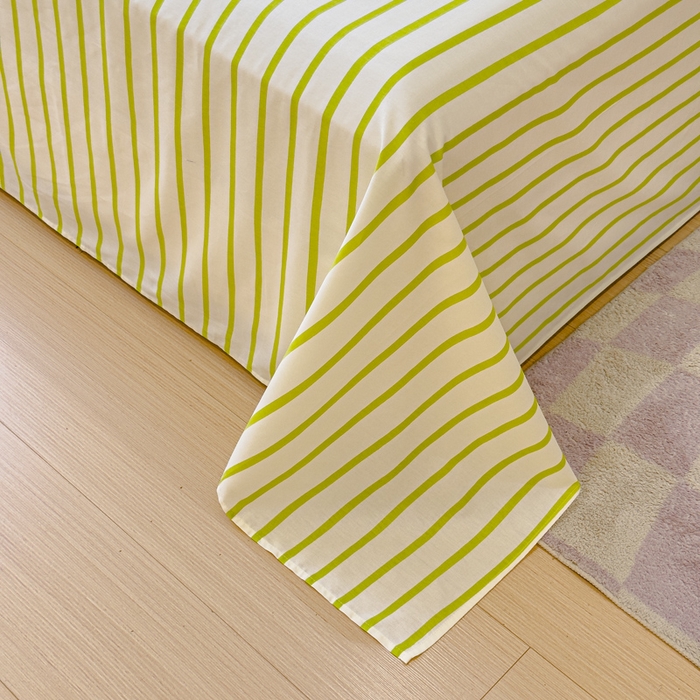 91家纺网 家纺一手货源 找家纺 感遇家纺 2024新款纯棉床单床笠枕套 床单款-青草绿