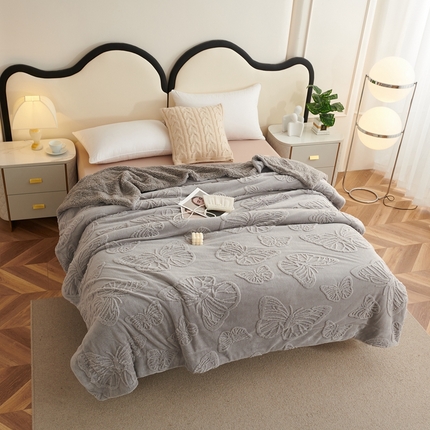 91家纺网 家纺一手货源 找家纺 （总）枋梢家纺跨境电商 2024蝴蝶花塔芙绒羊羔绒毛毯加厚保暖毛毯