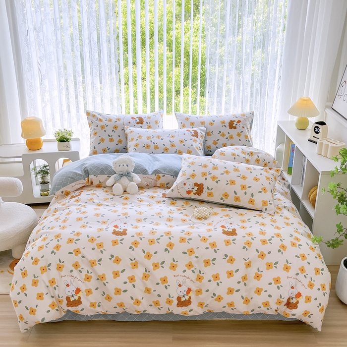 91家纺网 家纺一手货源 找家纺 世爵 2024新款12868全棉印花单品被套 可爱萌免