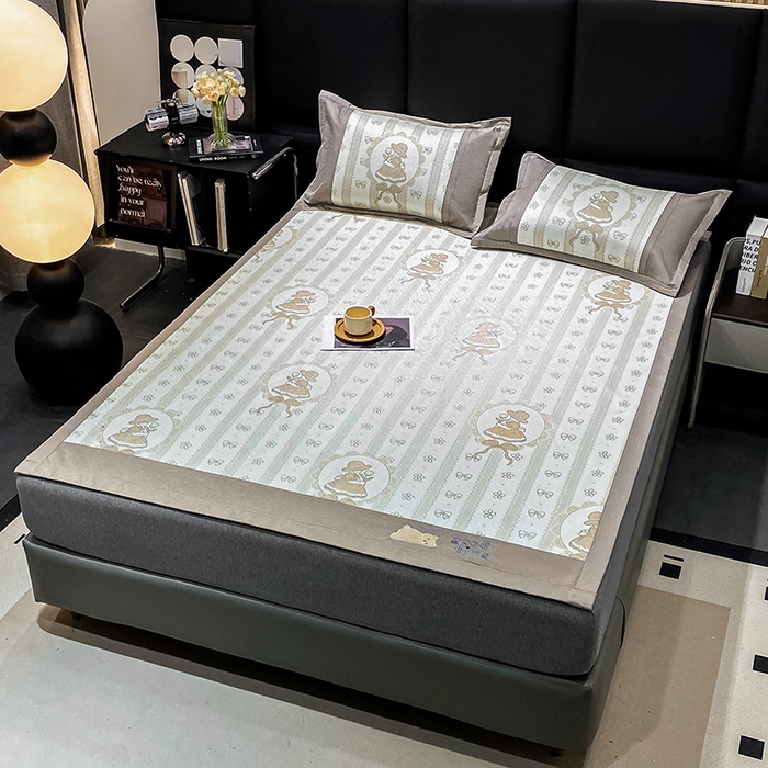 91家纺网 家纺一手货源 找家纺 宜家坊 2024新款A类抗菌数码印花冰藤凉席 床席款-莎莉公主