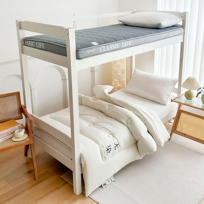 91家纺网 家纺一手货源 找家纺 招财狼家纺  2024新款水洗磨毛学生大豆被夏被春秋被多被芯被子 无染 米黄