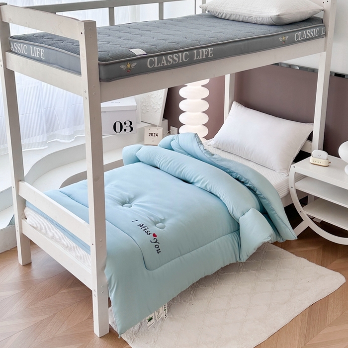 91家纺网 家纺一手货源 找家纺 招财狼家纺  2024新款水洗磨毛学生大豆被夏被春秋被多被芯被子 小爱心  水兰