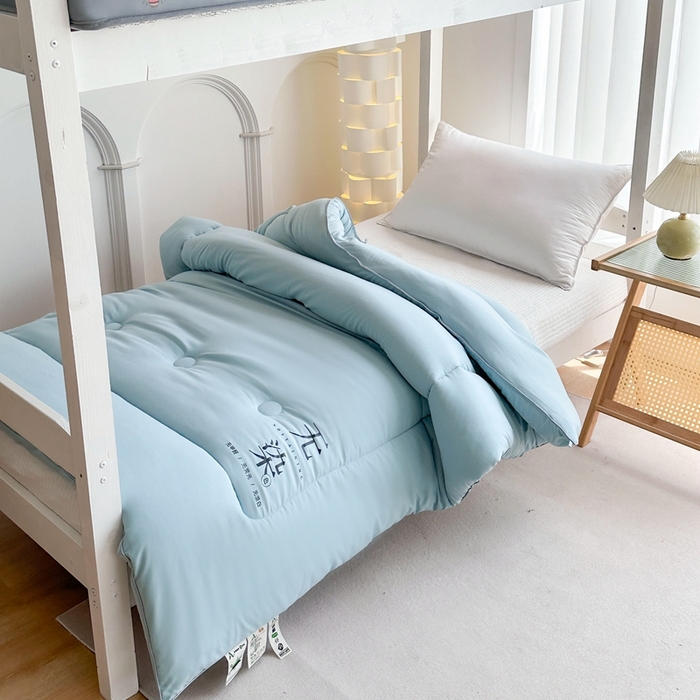 91家纺网 家纺一手货源 找家纺 招财狼家纺  2024新款水洗磨毛学生大豆被夏被春秋被多被芯被子 无染 水兰