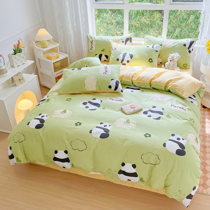 91家纺网 家纺一手货源 找家纺 世爵 2024新款12868全棉印花单品被套 熊猫