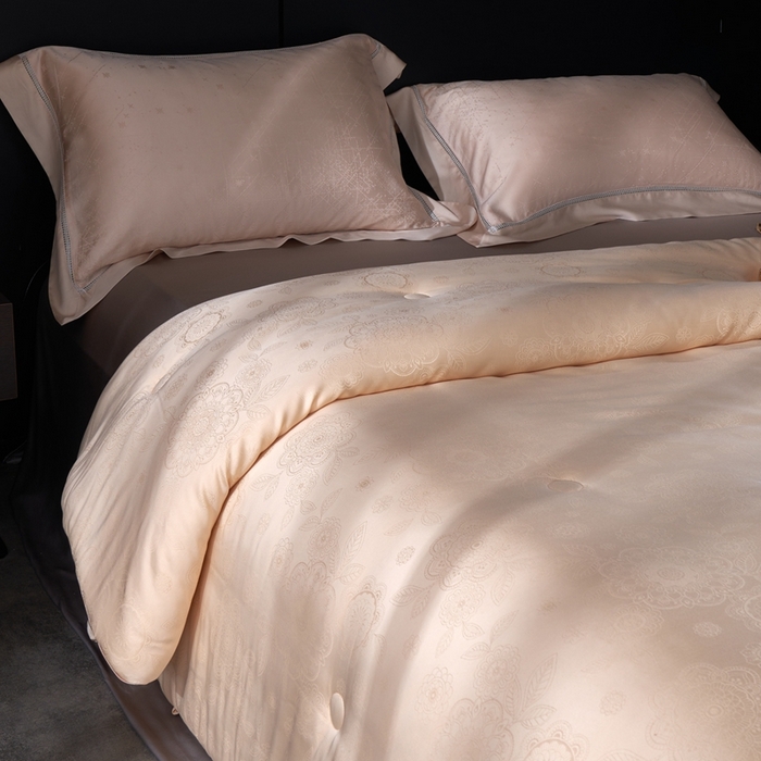 91家纺网 家纺一手货源 找家纺 朴罗 （ 原岚图） 2024新款提花55%含量大豆被 香槟色提花