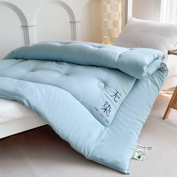 91家纺网 家纺一手货源 找家纺 招财狼家纺  2024新款水洗磨毛学生大豆被夏被春秋被多被芯被子 无染 水兰