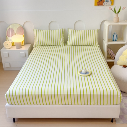 感遇家纺 2024新款纯棉床单床笠枕套 床笠款-青草绿