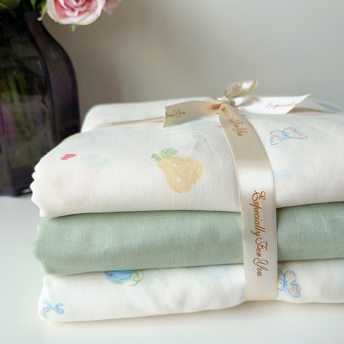 91家纺网 家纺一手货源 找家纺 麦伦家居 2024春夏新品全棉有氧双层纱印花系列四件套（叠拍图） 小南瓜