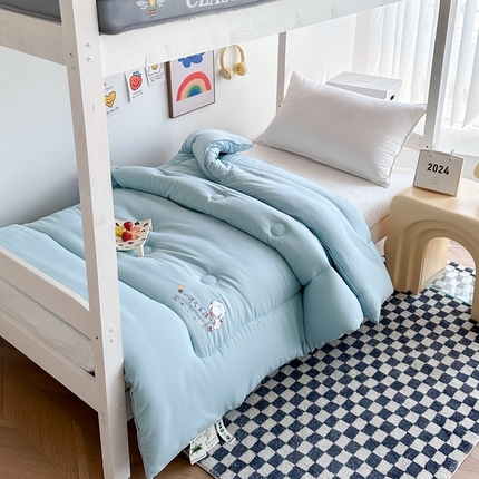 91家纺网 家纺一手货源 找家纺 羽涵家纺 2024新款10A抗菌10A抗菌水洗磨毛学生大豆被夏被春秋被冬被芯被子 棉麻大豆被 水兰