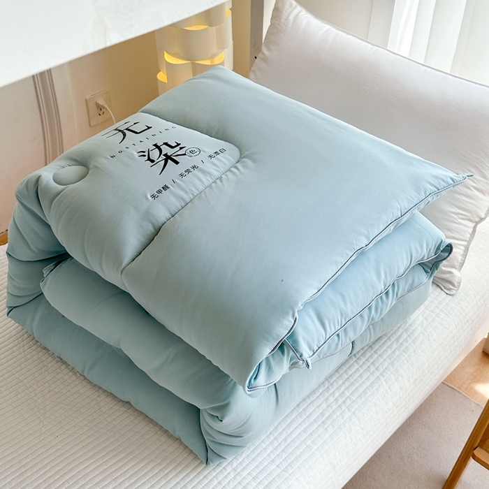 91家纺网 家纺一手货源 找家纺 招财狼家纺  2024新款水洗磨毛学生大豆被夏被春秋被多被芯被子 无染 水兰