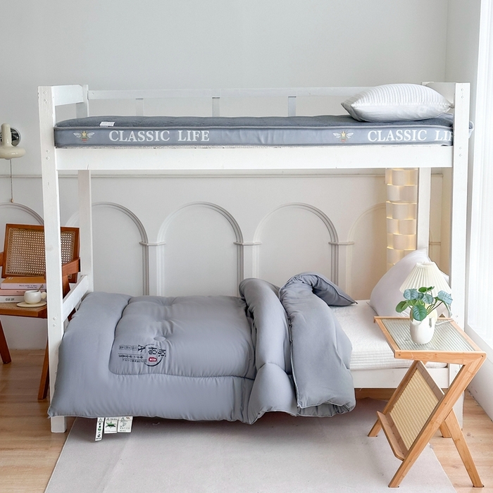 91家纺网 家纺一手货源 找家纺 招财狼家纺  2024新款水洗磨毛学生大豆被夏被春秋被多被芯被子 原棉 灰色