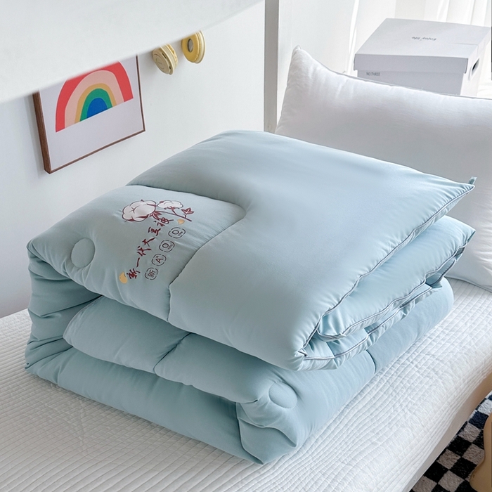 91家纺网 家纺一手货源 找家纺 招财狼家纺  2024新款水洗磨毛学生大豆被夏被春秋被多被芯被子 大豆被 水兰