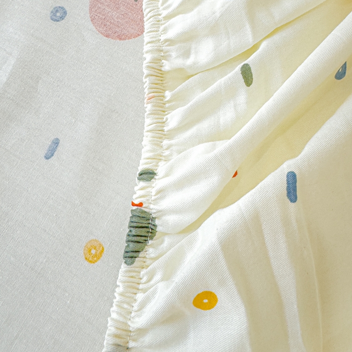 91家纺网 家纺一手货源 找家纺 感遇家纺 2024新款纯棉床单床笠枕套 床笠款-波点小女孩