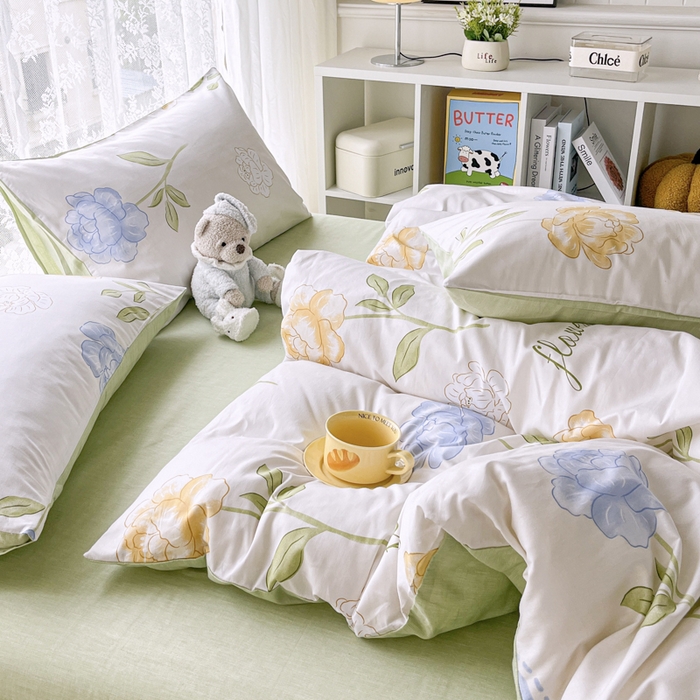 91家纺网 家纺一手货源 找家纺 世爵 2024新款12868全棉印花单品被套 静看花颜