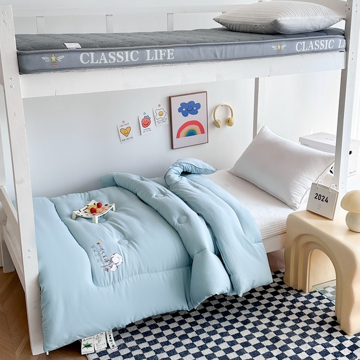 91家纺网 家纺一手货源 找家纺 羽涵家纺 2024新款10A抗菌10A抗菌水洗磨毛学生大豆被夏被春秋被冬被芯被子 棉麻大豆被 水兰