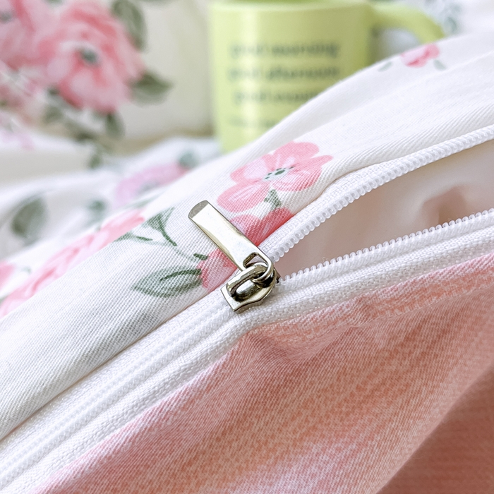 91家纺网 家纺一手货源 找家纺 世爵 2024新款12868全棉印花单品被套 田园花香一粉