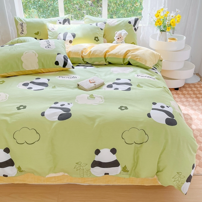 91家纺网 家纺一手货源 找家纺 世爵 2024新款12868全棉印花单品被套 熊猫