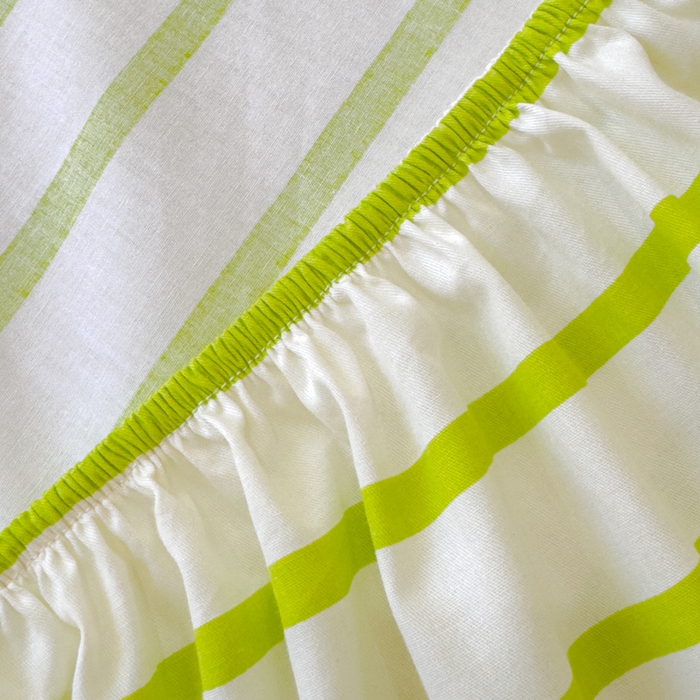 91家纺网 家纺一手货源 找家纺 感遇家纺 2024新款纯棉床单床笠枕套 床笠款-青草绿