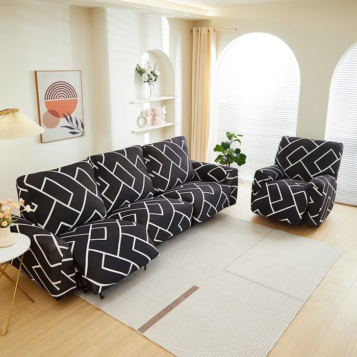 91家纺网 家纺一手货源 找家纺 逐日沙发套 2024新款牛奶丝印花-芝华仕沙发套 印花  芝华仕 迷宫