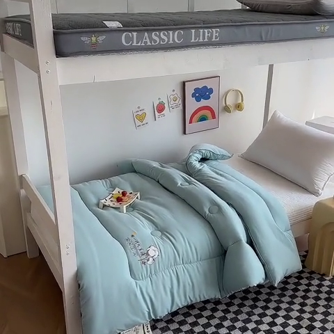 91家纺网 家纺一手货源 找家纺 招财狼家纺  2024新款水洗磨毛学生大豆被夏被春秋被多被芯被子 大豆被 水兰