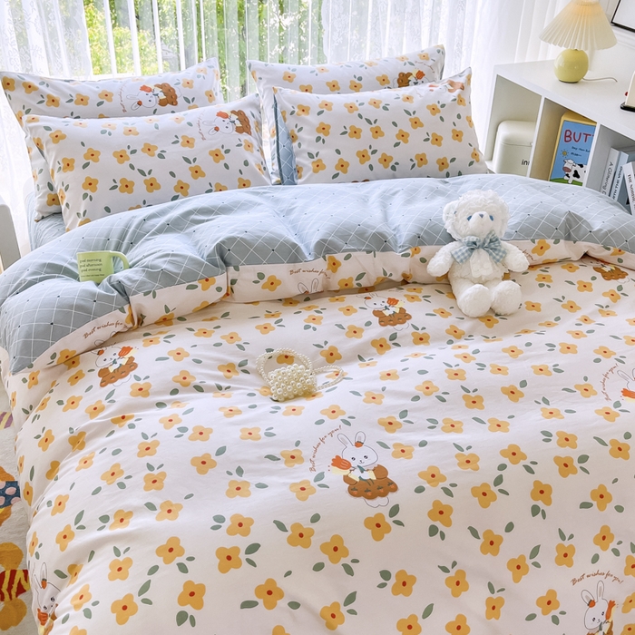 91家纺网 家纺一手货源 找家纺 世爵 2024新款12868全棉印花单品被套 可爱萌免