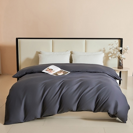 名优家纺 2024新款纯色13374高密全棉单被套 星耀黑