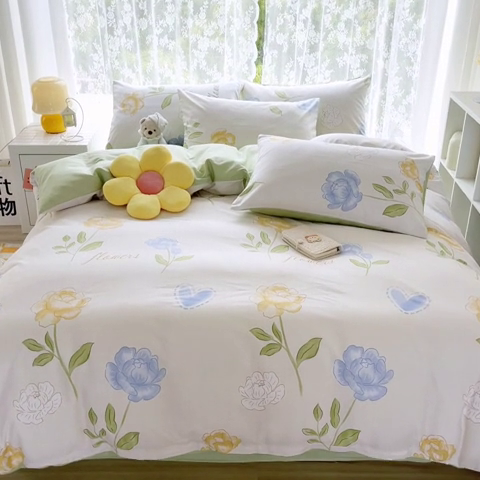 91家纺网 家纺一手货源 找家纺 世爵 2024新款12868全棉印花单品被套 静看花颜