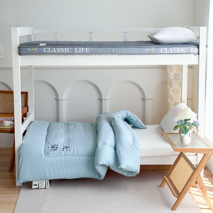 91家纺网 家纺一手货源 找家纺 招财狼家纺  2024新款水洗磨毛学生大豆被夏被春秋被多被芯被子 无染 水兰