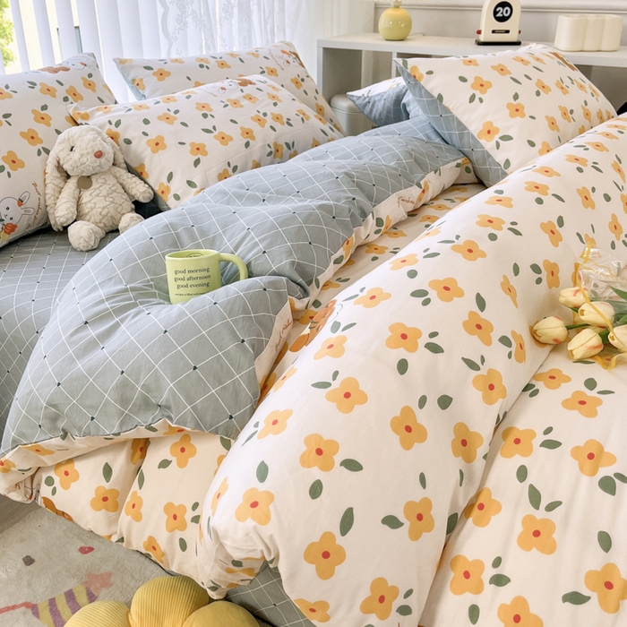 91家纺网 家纺一手货源 找家纺 世爵 2024新款12868全棉印花四件套 可爱萌免