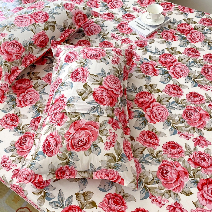 91家纺网 家纺一手货源 找家纺 梵巢家纺 芦荟棉床笠，外贸跨境单床笠磨毛床笠印花床笠恋恋花语