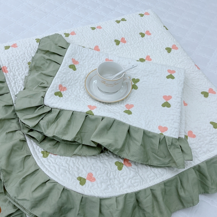 91家纺网 家纺一手货源 找家纺 暖居 2024新款夏季凉感云小棉森氧棉50棉50天丝床盖三件套 爱情气泡绿