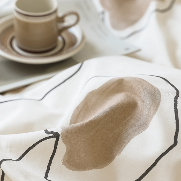 91家纺网 家纺一手货源 找家纺 左右家纺 2024新款全棉生态云棉活性印花四件套 清莹-咖