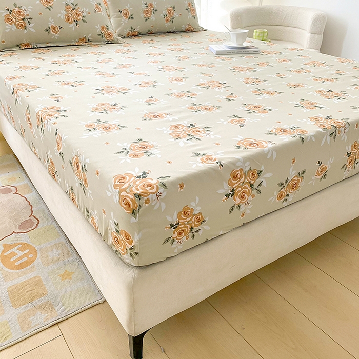 91家纺网 家纺一手货源 找家纺 梵巢家纺 芦荟棉床笠，外贸跨境单床笠磨毛床笠印花床笠爱在花开