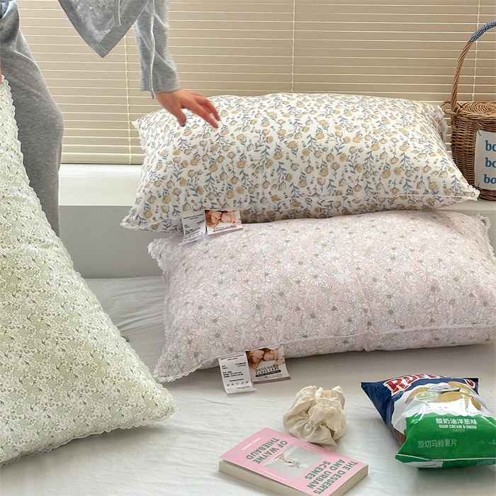 91家纺网 家纺一手货源 找家纺 （总）伟邦枕芯 2024新款韩式天丝花边舒软枕枕头枕芯