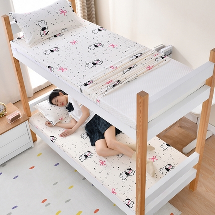 91家纺网 家纺一手货源 找家纺 美真家纺2024大学生床垫套全棉床垫套宝宝绒床垫套宿舍床垫套纯棉床垫套子 快乐小狗