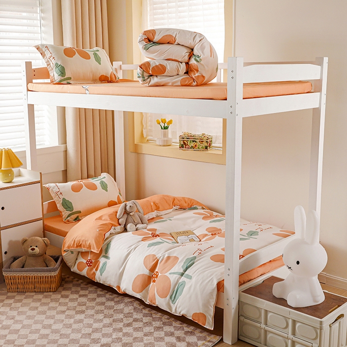 91家纺网 家纺一手货源 找家纺 港岛妹妹 2024新款芦荟棉印花四件套四件套学生床宿舍图 馥郁