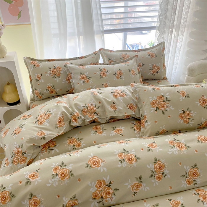 91家纺网 家纺一手货源 找家纺 梵巢家纺 芦荟棉三四件套，床单，被套，枕套化纤四件套爱在花开