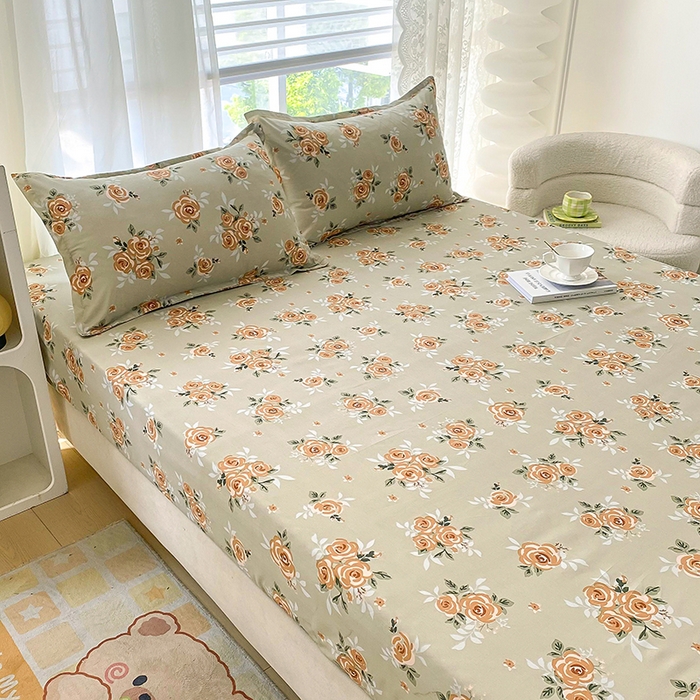 91家纺网 家纺一手货源 找家纺 梵巢家纺 芦荟棉床笠，外贸跨境单床笠磨毛床笠印花床笠爱在花开