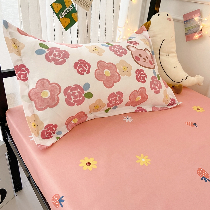 91家纺网 家纺一手货源 找家纺 港岛妹妹 2024新款芦荟棉印花四件套四件套学生床宿舍图 美好生活