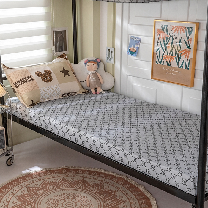 91家纺网 家纺一手货源 找家纺 港岛妹妹 2024新款芦荟棉印花四件套四件套学生床宿舍图 轻奢