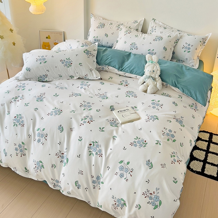 91家纺网 家纺一手货源 找家纺 港岛妹妹 2024新款芦荟棉印花单被套 海棠