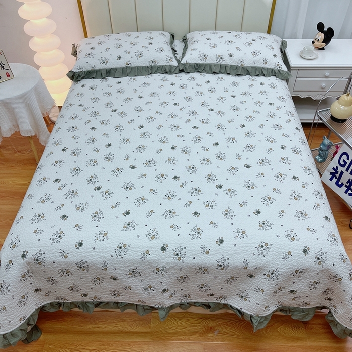 91家纺网 家纺一手货源 找家纺 暖居 2024新款夏季凉感云小棉森氧棉50棉50天丝床盖三件套 秋谨兰