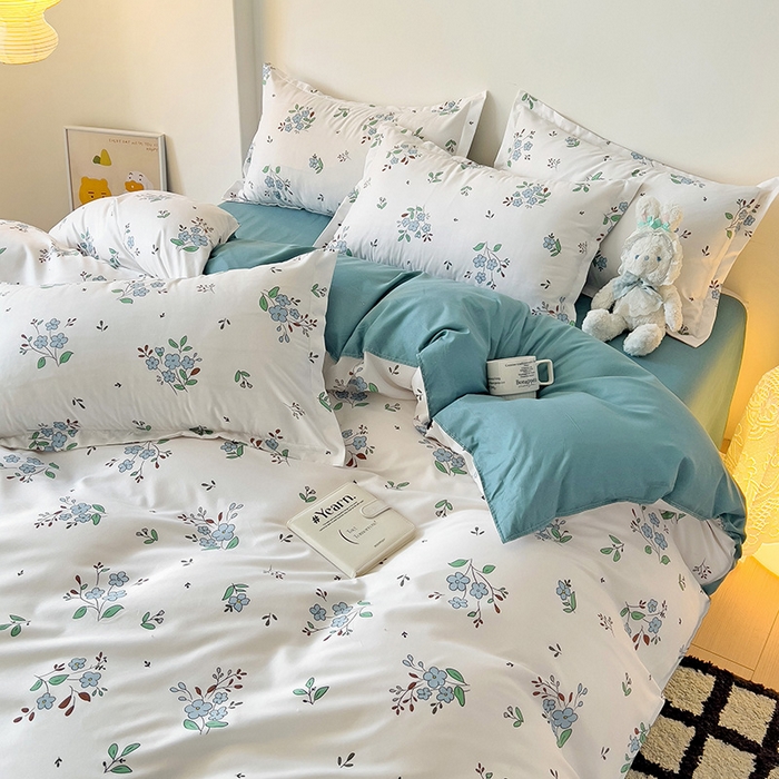 91家纺网 家纺一手货源 找家纺 港岛妹妹 2024新款芦荟棉印花单被套 海棠