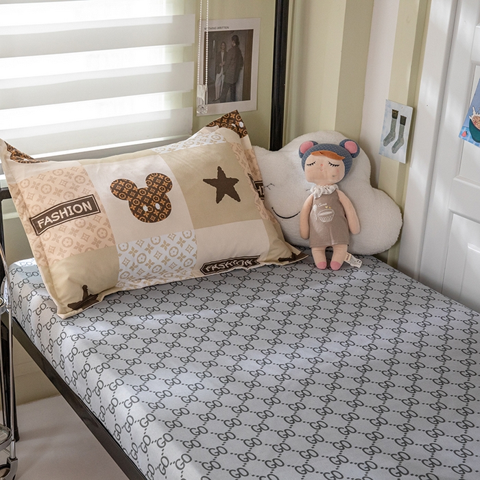 91家纺网 家纺一手货源 找家纺 港岛妹妹 2024新款芦荟棉印花四件套四件套学生床宿舍图 轻奢