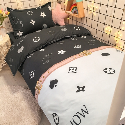 港岛妹妹 2024新款芦荟棉印花四件套四件套学生床宿舍图巴黎时光