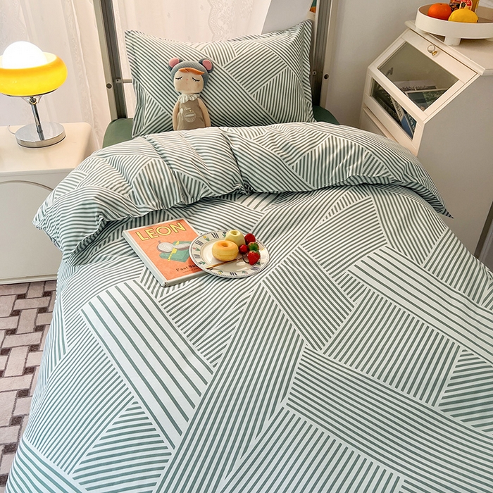 91家纺网 家纺一手货源 找家纺 港岛妹妹 2024新款芦荟棉印花四件套四件套学生床宿舍图 律动