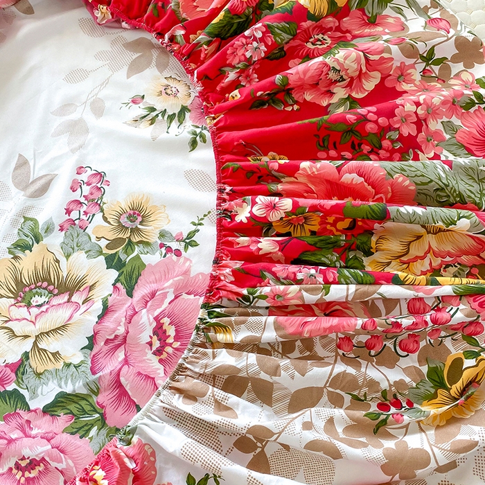 91家纺网 家纺一手货源 找家纺 梵巢家纺 芦荟棉床笠，外贸跨境单床笠磨毛床笠印花床笠花初梦